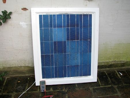 Solar panels - first panel wired up.jpg